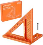 Matework Speed Square, 4 inch Aluminum Carpenter Square Tool, Draw Angle Measuring Ruler Tool for Woodworking, Rafter Square Orange