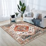 Aopota Area Rug for Bedroom Non Slip Living Room Rug Distressed Ruggable Rugs Faux Wool Large Area Rug Washable Carpet Floor Mats for Living Room Bedroom Kitchen Laundry Room