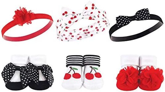 Hudson Baby Girl's Headband and Socks Giftset, Cherry