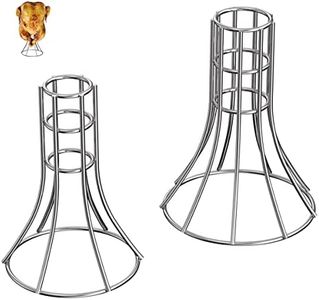 Vertical Chicken Holder Turkey Rack, Chicken & Turkey Roasting Rack for Smoker and Grill, Chicken Roasting Stand for Whole Chicken Roaster, Beer Can Chicken Holder, Turkey Rack for Fry Pot, 2 Pcs