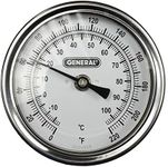 General Tools & Instruments T300-36 36 X 3 Inch Dial Soil Thermometer 0 to 220 Degrees Fahrenheit with 1/2 Inch NPT Fitting