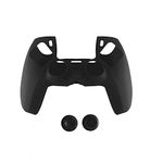 GAMENOPHOBIA PS5 Controller Grip Cover Anti-Slip Silicone Skin Protective Cover Case for PlayStation 5 DualSense Wireless Controller Black Sleeve