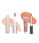 House Of Makeup Combo: Concealer for Face Makeup (12ml) + FREE Hydrating Pro Concealer/Peach Colour Corrector For Dark Circles | Anti-Crease Pro Concealer Stick (M01 - Medium Skin Tone)