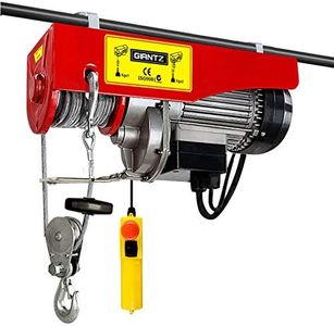 Giantz Electric Hoist, 250kg 510W Rope Tool Electronic Cable Hoists Lift Crane Remote Control Chain Lifting Winch Home Garage Work Machine, 18m High Tensile Cables Magnetic Single Double Ropes Red