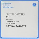 Whatman 1444-070 Quantitative Filter Papers, Ashless Grade 44 Circles, 70mm (Pack of 100)