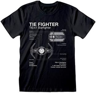 Popgear Star Wars TIE Fighter Diagram Women's Boyfriend Fit T-Shirt Black M | S-XXL, Star Wars Gifts Baggy Loose Oversized Top, Birthday Gift Idea for Mums