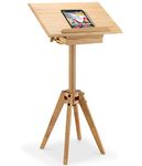 ACHLUS Solid Wood Adjustable Sitting Standing Table 18.5"-40" for Laptop,iPad, Tablet, Sketching, Space Saving Design for Sofa Side and Workstation Desk Side, Balcony and Patio Desk, Natural