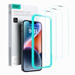ESR 3 Pack for iPhone 13 Pro Max/14 Plus Tempered Glass, 3 Pack Screen Guards, Easy Installation Frame, Military-Grade Drop Protection, Ultra Tough Scratch Resistant, Screen Protector for Smartphone