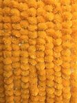 SPHINX Artificial Marigold Fluffy Flowers Garlands for Decoration - Pack of 5 (Light Orange)