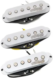 Wilkinson M Series High Output Alnico 5 Magnet ST Single Coil Pickups Set for Strat Style Electric Guitar, White