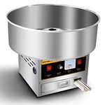Candy Floss Maker Machine Commercial Cotton Candy Maker Gas Electric Floss Machine with Stainless Steel Tray for Birthdays Parties Celebrations (Electric Heating)