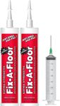 The Original Fix-A-Floor Loose Tile Repair Adhesive with Syringe - Tile, Porcelain, Ceramic, Marble, Stone & Wood Floor Repair Adhesive - Pack of 2