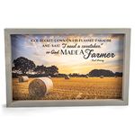 So God Made A Farmer Sunset 18 x 11 Inch Solid Pine Wood Farmhouse Frame Wall Plaque