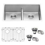 Ruvati RVH7355 Low-Divide 30" Undermount 16 Gauge Double Bowl Kitchen Sink