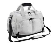 Ultimate Gym Bag 2.0: The Durable Crowdsource Designed Duffel Bag with 10 Optimal Compartments Including Water Resistant Pouch (Silver, Small (15"))