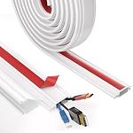 Conwang 1M White Cable Management Trunking Self Adhesive,Wire Covers for TV Cables Hider,Cable Hiders Tidy for Wall,Mini Wire Trunking to Hide 2-3 Wires for Electric Cables