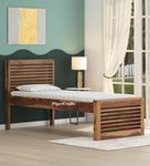 PIPERCRAFTS® Sheesham Solid Wood Single Bed Strong Platform Cot Bed/Palang for Bedroom/Hotel & Living Room | Finish:- Wooden Rustic Teak Finish |Without Matteres-GB58