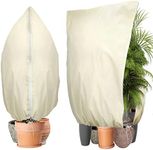 Verdenu 2pcs Winter Plant Covers, 70.9"x40.2" Plant Cover Freeze Protection Frost Cloth for Winter Plants, 3oz/yd² Thickened Garden Blankets with Zipper Drawstring, Outdoor Blanket Prevents Blizzards