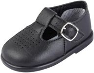 EARLY DAYS Baypods, Toddler Shoes with Hard Sole, Baby Boys & Girls First Walking Shoes with Anti-Slip Sole, First Walkers, Black, 4 UK Child