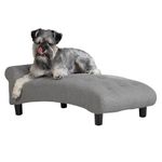 Modern 21" Wide Pet Chaise Lounge Bed for Small to Medium Dog or Cat in Gray