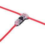 Low Voltage Wire splice connectors - Pack of 12 Quick Solderless T Tap Connector 1 Pin,Rock Solid Connector for 20/22 AWG Cable for Vehicle/audio/video/Lighting and Automotive Uses By Brightfour