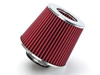 RED 3" 76mm Inlet Cold Air Intake Cone Replacement Quality Dry Air Filter