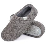 Slippers Women Ladies Fuzzy With Memory Foam Winter Comfort House Curly Fur Fleece Lining Lightweight Breathable Home Bedroom Loafer Shoes Grey 9-10