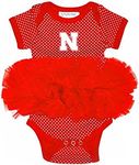 NCAA Nebraska Cornhuskers Children Girls Pin Dot Tutu Creeper,12 mo,Red