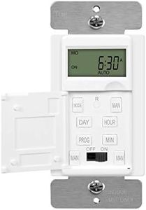 ENERLITES - HET01-C-W Programmable Digital Timer Switch for Lights, Fans, Motors, 7-Day18 ON/OFF Timer Settings, Single Pole, Neutral Wire Required, UL Listed, HET01-C, White