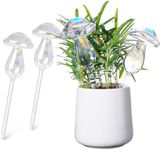 4 Pcs Plant Watering Globes, AnnuoYi Colorful Clear Mushrooms Water Bulbs, Rainbow Gradient Color Clear Mushroom Self Watering Spikes, Plant Watering Bulbs Devices for Indoor and Outdoor Plants