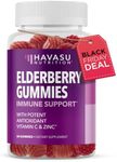 Sambucus Black Elderberry Gummies for Adults | Powerful Antioxidants Packed in Elderberry with Zinc and Vitamin C | Elderberry Vitamins with Elderberry Extract to Help Boost Immune Support