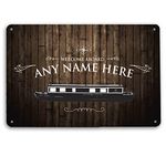 Personalised Boat Sign - wood effect A4 sign - narrowboat, barge, boating accessories