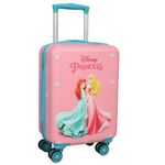 NOVEX Disney Princess Travel Trolley for Kids with 22" | Pink Suitcase with 360° Rotation 4 Wheels | Travelling, Outing & Picnic Luggage Bag |Combination Password Lock Roller Case - 1 Main Compartment