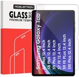 Robustrion Tempered Glass for Samsung Galaxy Tab S9 FE Plus / S9 Plus / S10 Plus / S8 Plus / S7 FE 12.4 inch Screen Protector Guard for Samsung S9 FE+ / S10+ / S9+ / S8+ /S7+/ S7 FE Tablet - Pack of 1