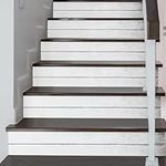 WALPLUS 15 Strips 39" x 7.1" Stair Sticker Stair Riser Stickers Peel and Stick Stair Removable Decals Vinyl Stair Riser Stair Steps Split Wood Plank Tiles Accent Tiles Accent Stair Risers