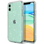 ULAK iPhone 11 Case, Ultra Clear Glitter Hybrid Protective Case Slim Fit Transparent Anti-Scratch Shock Absorption TPU Bumper Cover Designed Phone Case for iPhone 11 6.1'' (2019), Glitter