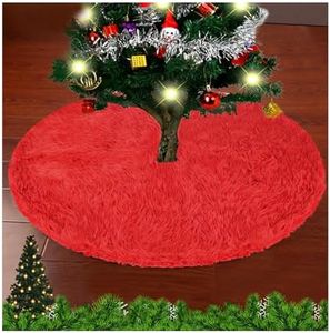 GGISUI Falda para árbol de Navidad, 78 cm de diámetro de Falda de Árbol Redondo, Rojo Manta de Árbol de Navidad, Tapete para Decorar el Árbol de Navidad para Navidad, Vacaciones, Fiesta
