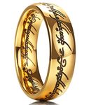 King Will 7mm One Ring for Men Gold Titanium Rings Wedding Band for Men Women Comfort Fit High Polished 10