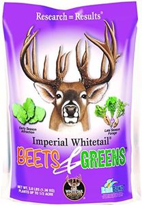 Whitetail Institute Beets & Greens Deer Food Plot Seed for Fall Planting - Blend of Sugar Beets, Kale, Turnip and Radish to Attract and Hold Deer Throughout Fall and Winter, 3 lbs (.5 acres)