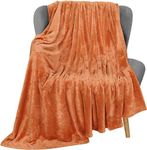 Utopia Bedding Fleece Blanket Throw Size Burnt Orange 300GSM Luxury Fuzzy Soft Anti-Static Microfiber Bed Blanket (60x50 Inches)