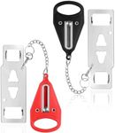 Portable Door Lock, 2 PcsDoor Lock Home Security Door Locker Travel Lockdown Locks for Additional Safety and Privacy Perfect for Traveling for Traveling Prevent Unauthorized Entry (Red, Black)