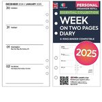 NBplanner 2025 Week on two pages Personal size organiser refill white yearly | Filofax personal COMPATIBLE (2025)