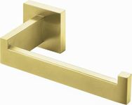 HITSLAM Gold Brushed Brass Toilet Roll Holder Wall Mounted Premium 304 Stainless Toilet Paper Holder for Bathroom Rustproof Square