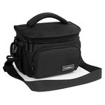 Cwatcun Compact Camera Bag Single Shoulder Crossbody Bag Camera Case Compatible for Canon Nikon Sony SLR DSLR Mirrorless Cameras and Lenses Waterproof Camera Bag（Small，Black ）