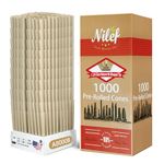 Nilef Pre Rolled Cones | 1 1/4 Size |1000 Pack | Natural Paper | "W" Filter Tip | Bulk Pre-Rolled Rolling Paper Wraps Classic Design Slow Burn (A8000B)