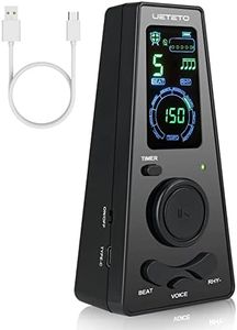 Digital Metronome with Timer, English Vocal Counting, One Touch Operation and Easily Readable Color Display Electronic Metronome with Volume Control for Piano Guitar Drum Violin