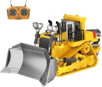 ADTHLIER Remote-Controlled Bulldozer, a 9-Channel Toy Bulldozer, 2.4GHz, with Lights and Sound Effects, is The for Children Aged 6-11 and up