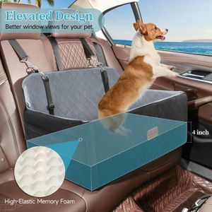 HEGGCOOE Dog Car Seat – Black/Grey Pet Booster for Cars