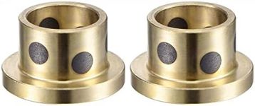 uxcell Flanged Sleeve Bearings 12mm Bore 15mm OD 12mm Length 21mm Flanged Dia 3mm Flange Thickness Wrapped Oilless Bushings Brass 2pcs