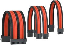 ASTRAL COOLER PSU Extension Power Supply Cable Kit 18AWG ATX 24P+ (1) EPS 8-P+ (2) PCI-E8-P with Cable Combs (Black/Orange)